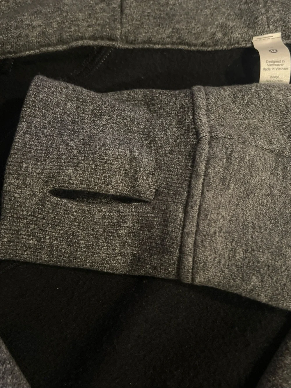 Lululemon Scuba Full Zip Hoodie Black Cotton Fleece Jacket Womens Size 14 Cozy